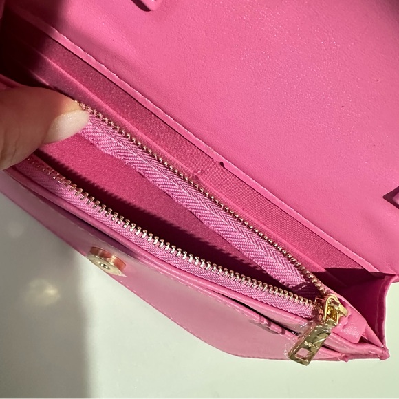 Bebe Sophia Crossbody Small Quilted Chain Strap in Pink Bubblegum - Picture 7 of 10